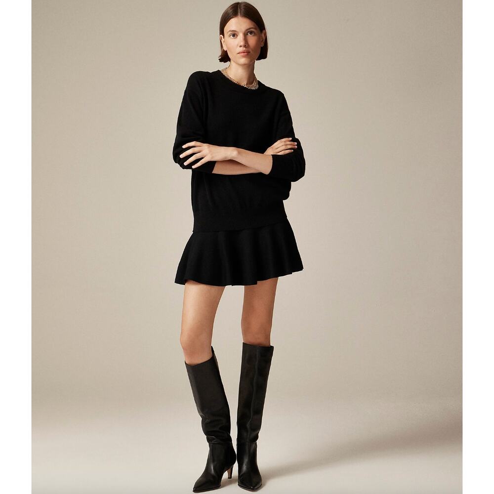 J.Crew Cashmere Relaxed Crewneck Sweater Classic Minimalist Black Large NWT